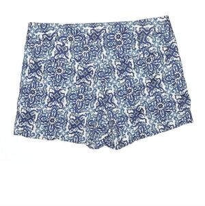 Milly Blue and White Bermuda Shorts Floral Print Sz 10